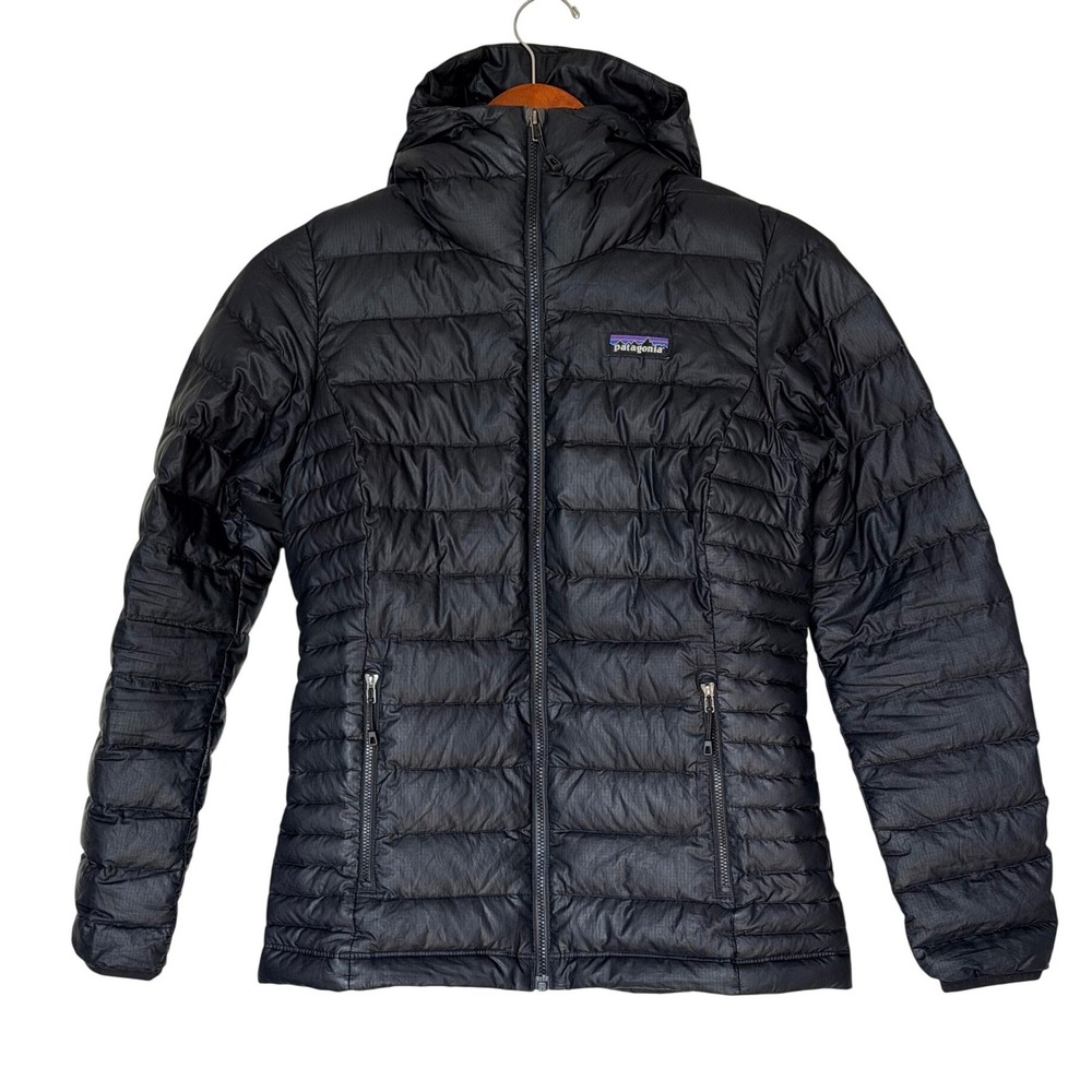 Patagonia Puffer Jacket Womens XS Down Sweater Hoody Black EUC